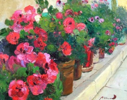 &quot;Flores frescas&quot;, óleo s / t, 65 x 81 cm.